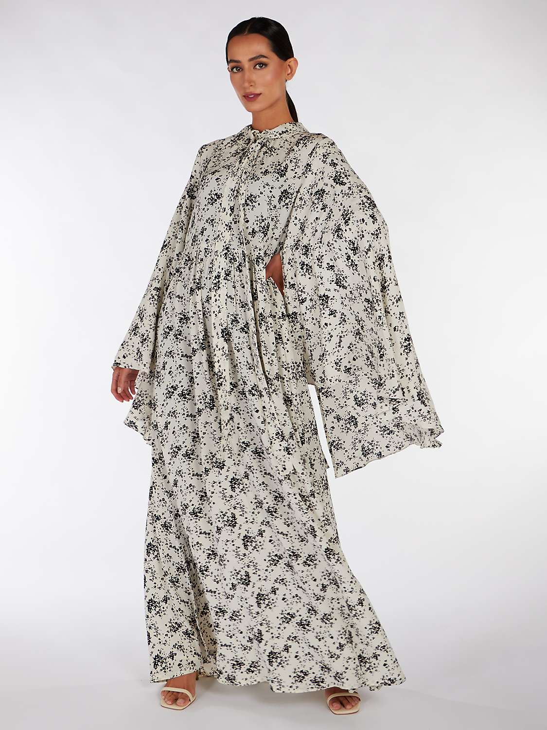 Buy Aab Butterfly Sleeve Maxi Dress, Black/Multi Online at johnlewis.com