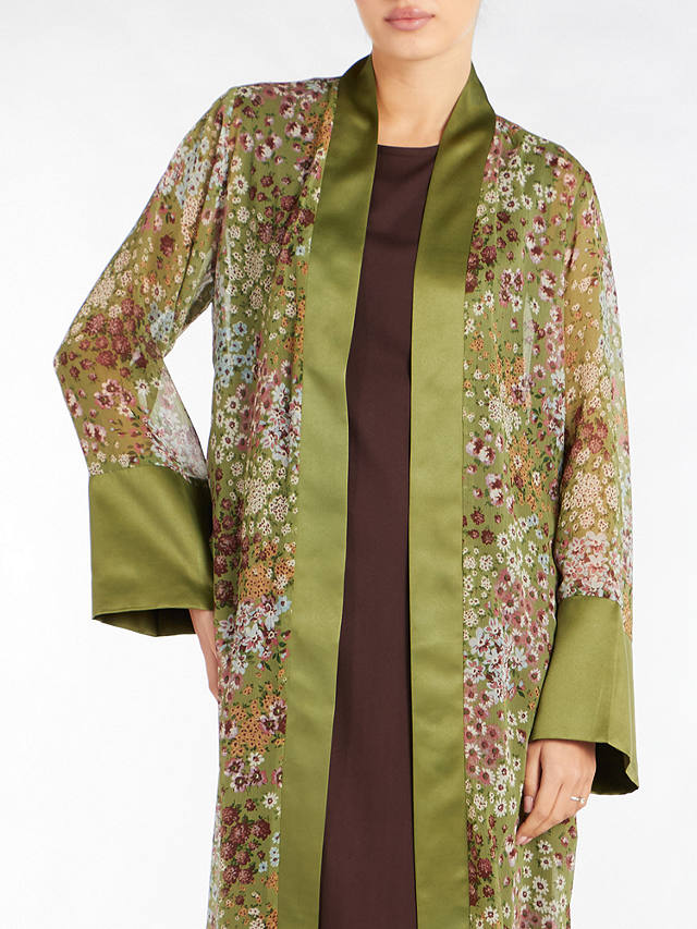 Aab Cone Flower Kimono Dress, Green/Multi