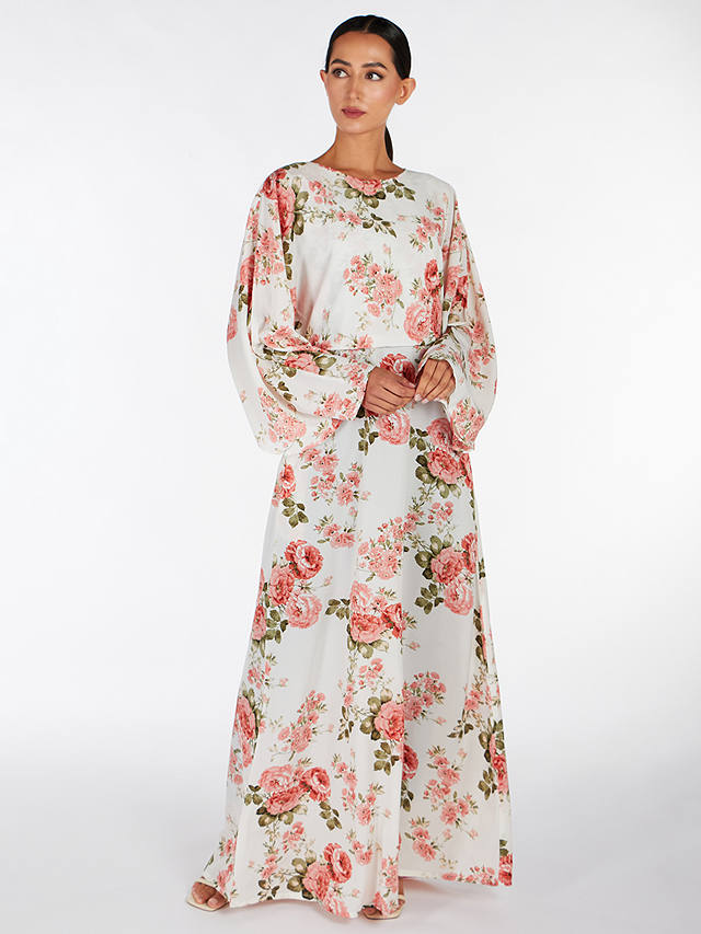 Aab Grasse Rose Print Maxi Dress, Pink/Multi