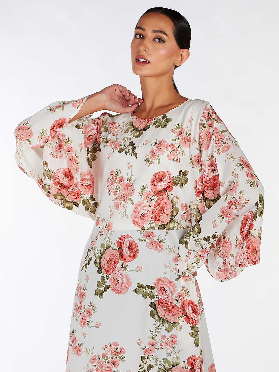 Buy Aab Grasse Rose Print Maxi Dress, Pink/Multi Online at johnlewis.com