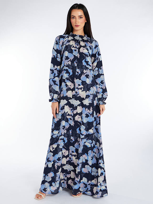 Aab Iris Haynei Floral Print Maxi Dress, Blue/Multi