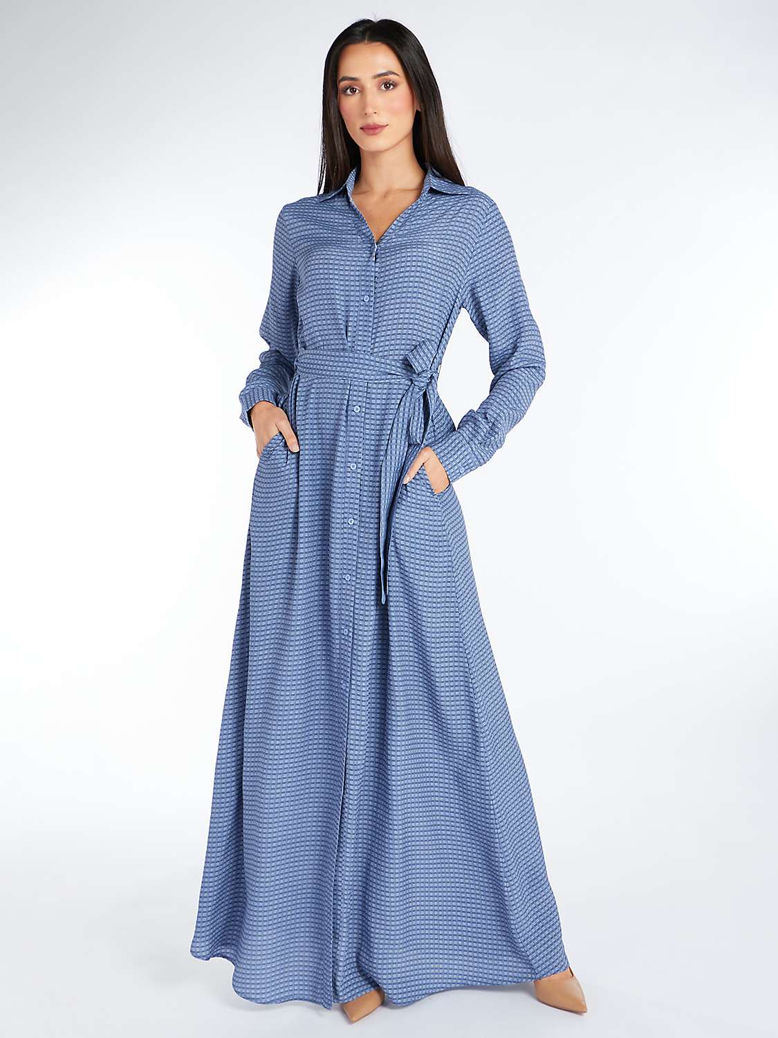 Buy Aab Jacquard Print Maxi Dress, Blue Online at johnlewis.com