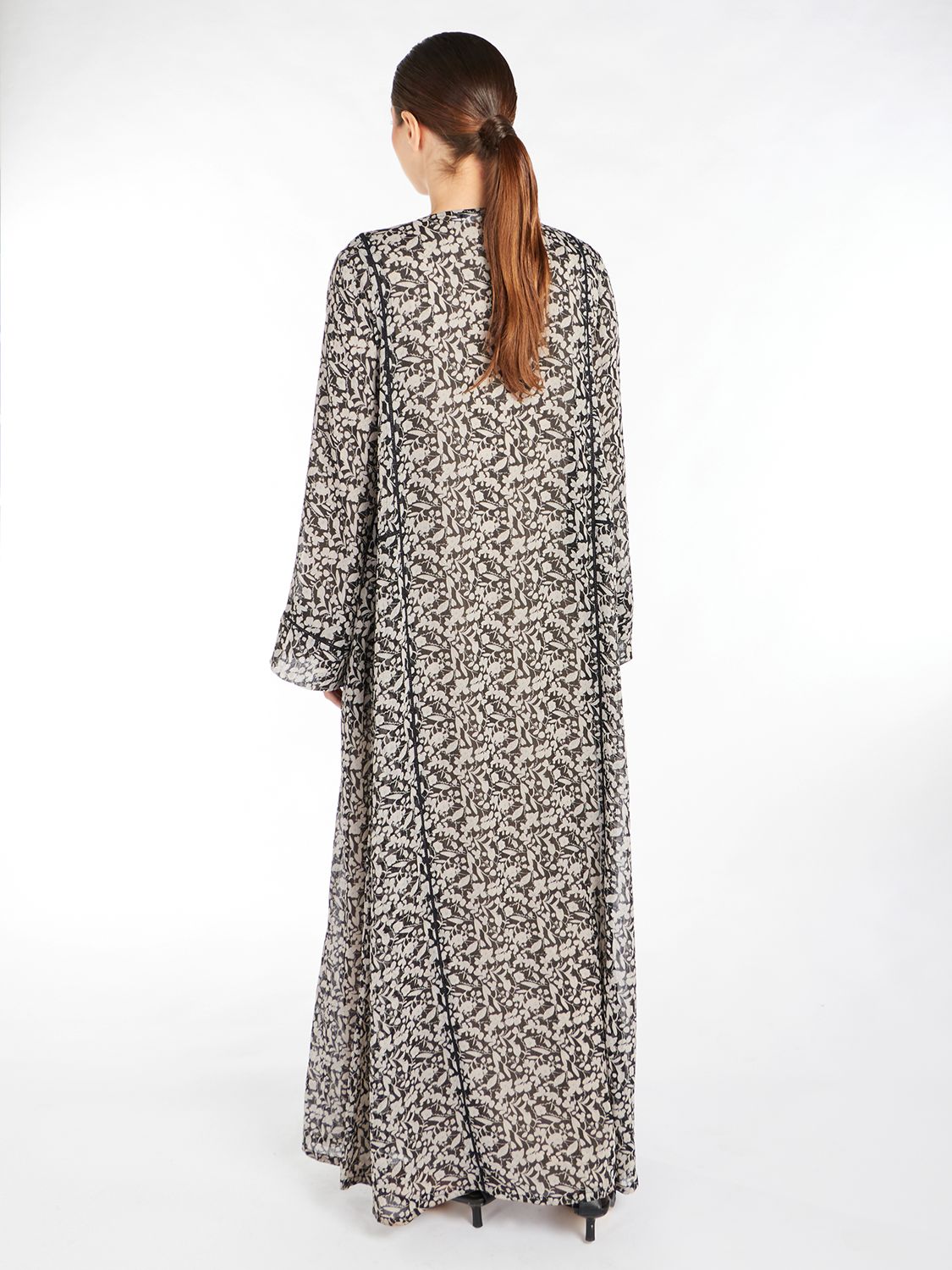 Buy Aab Crinkled Chiffon Kimono, Black/Multi Online at johnlewis.com