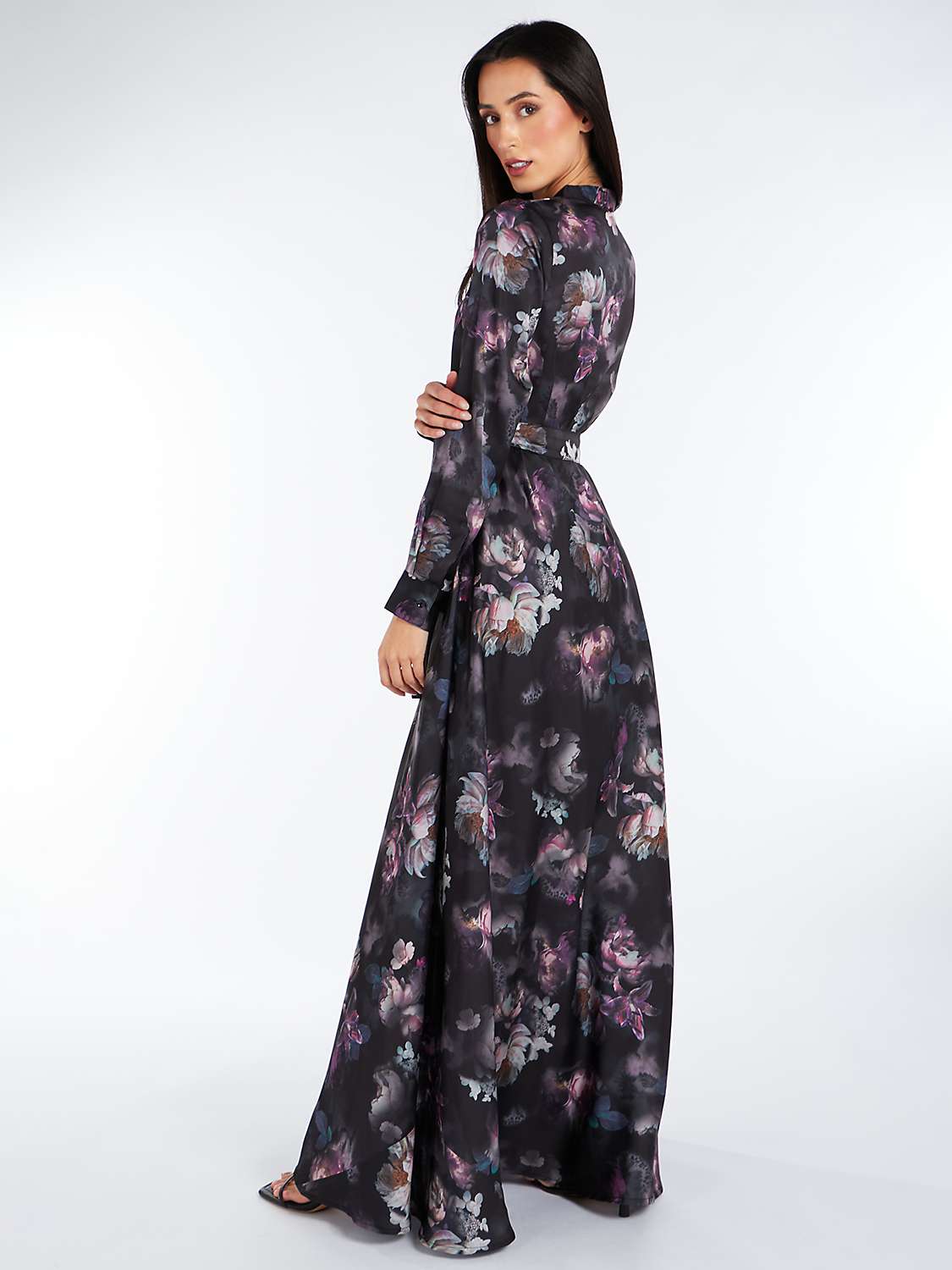 Buy Aab Midnight Magnolia Maxi Dress, Black/Multi Online at johnlewis.com