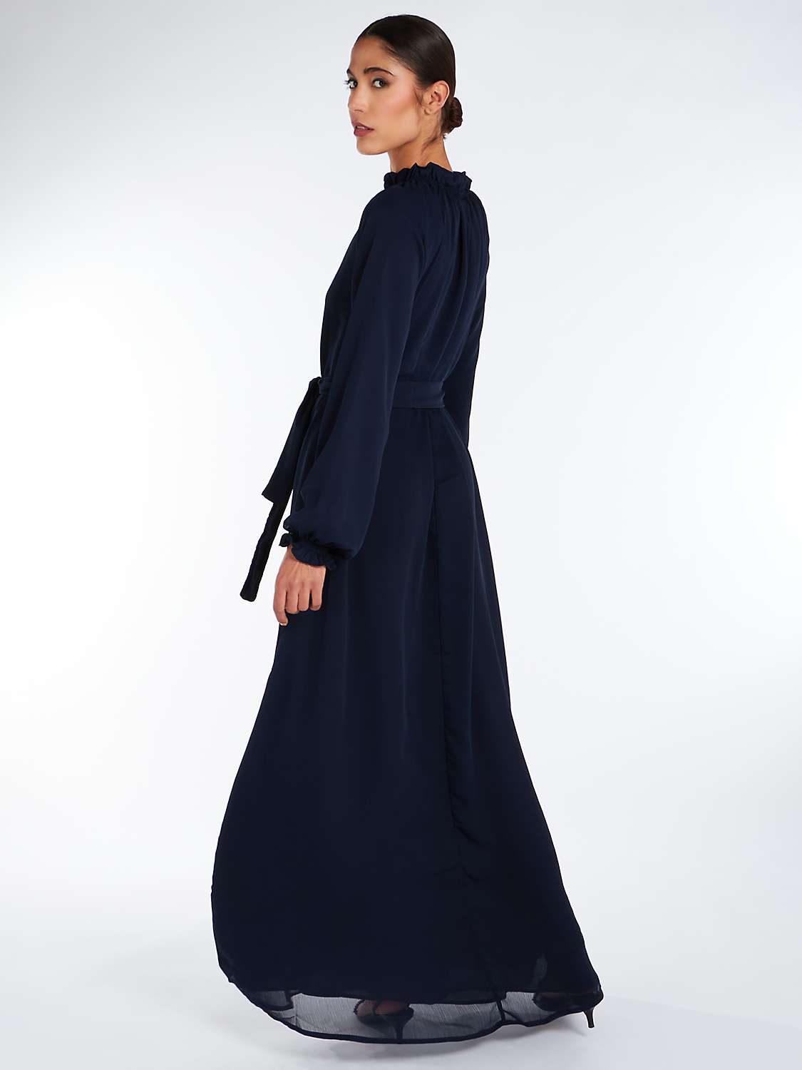 Buy Aab Frill Neck Maxi Dress, Navy Online at johnlewis.com