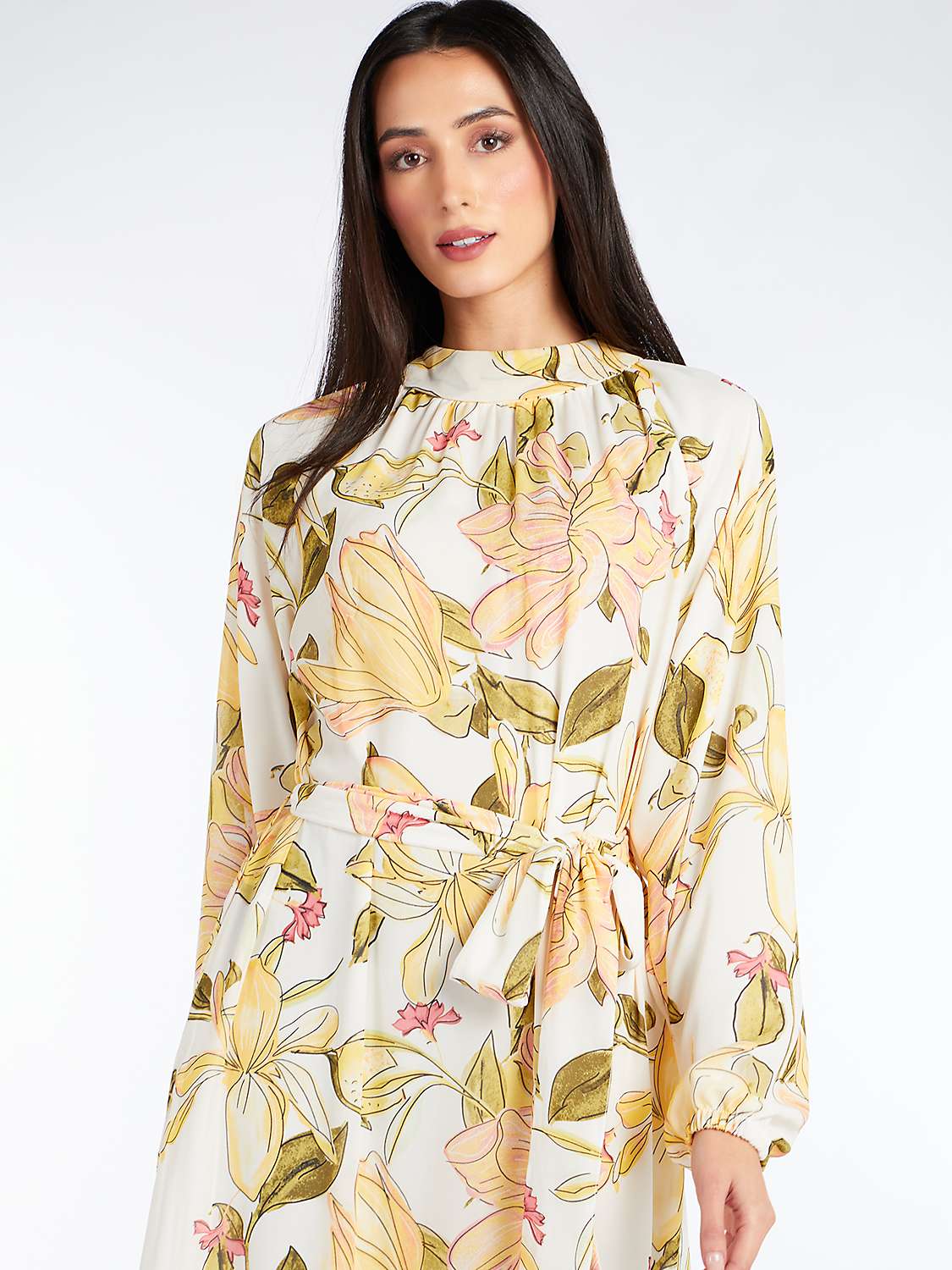Buy Aab Nymphaea Floral Print Maxi Dress, Yellow/Multi Online at johnlewis.com