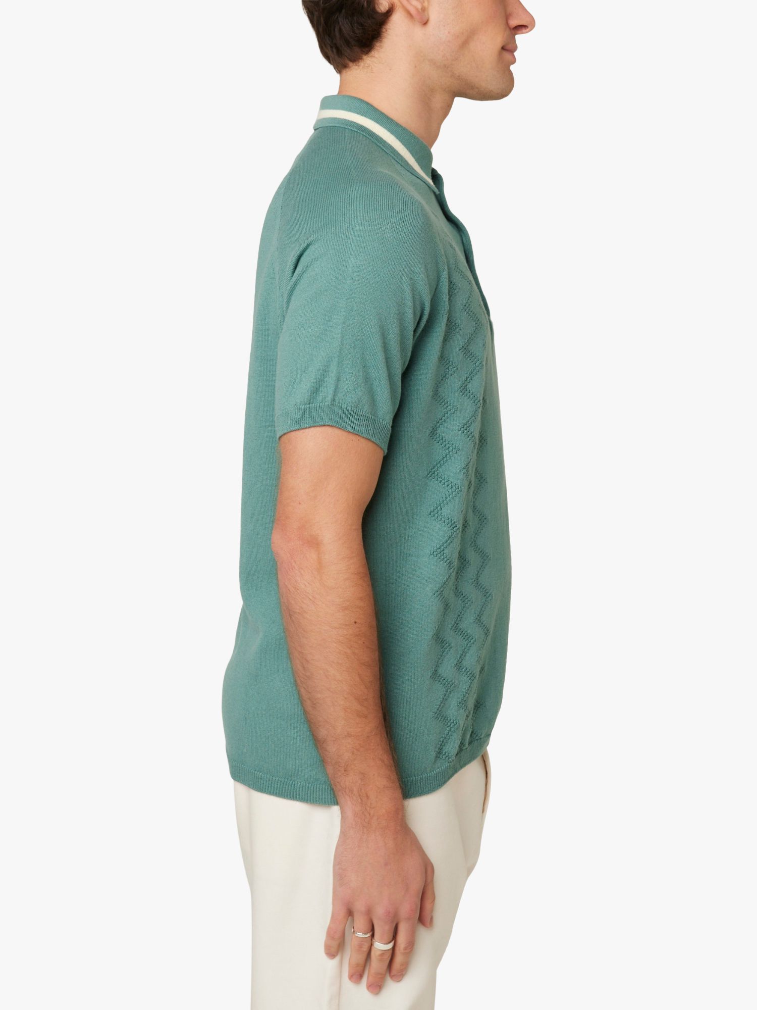 Peregrine Textured Polo Shirt, Green, M