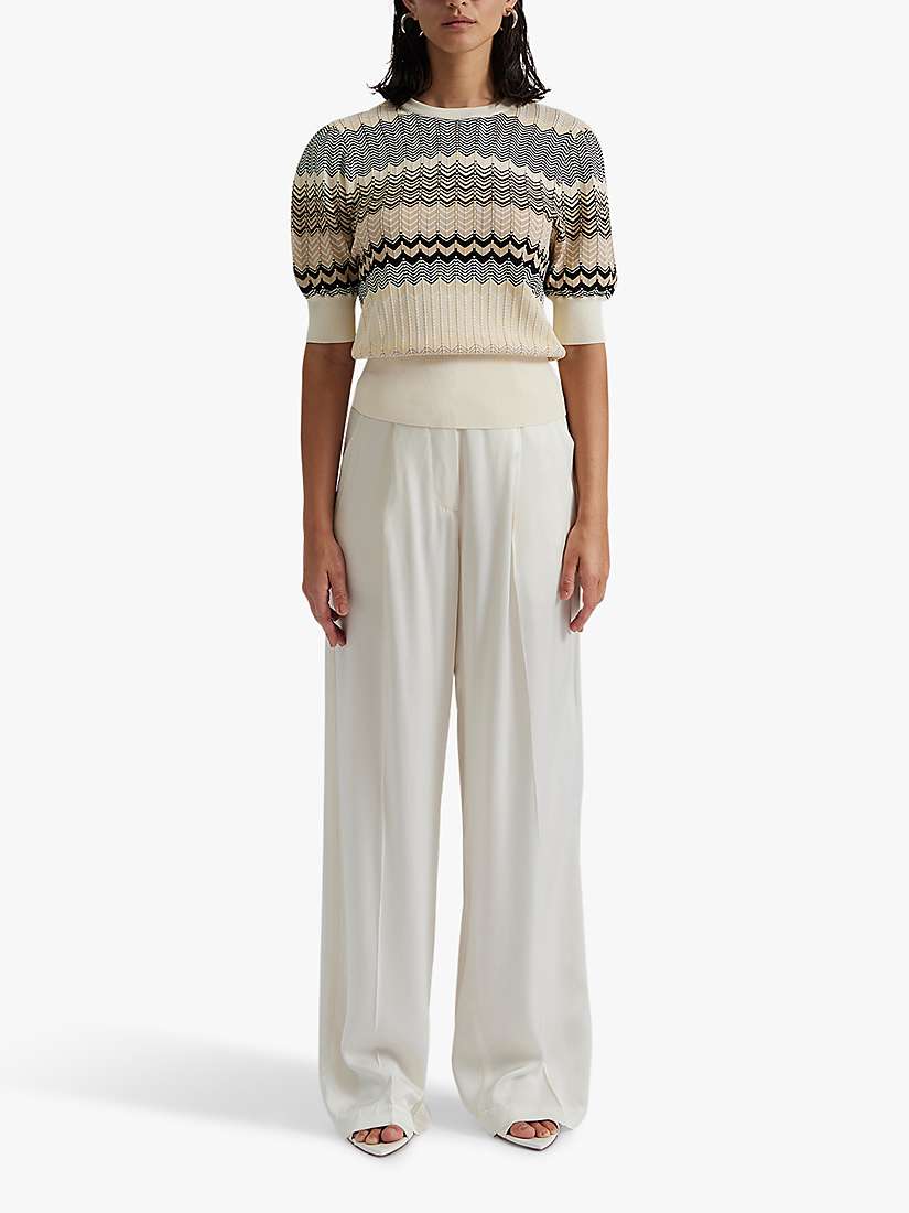 Buy Malina Claudi Short Sleeve Knit, Beige/Multi Online at johnlewis.com