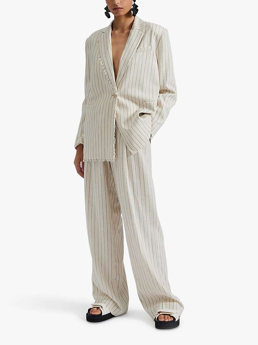 Buy Malina Ariana Linen Pinstripe Blazer, Natural Online at johnlewis.com