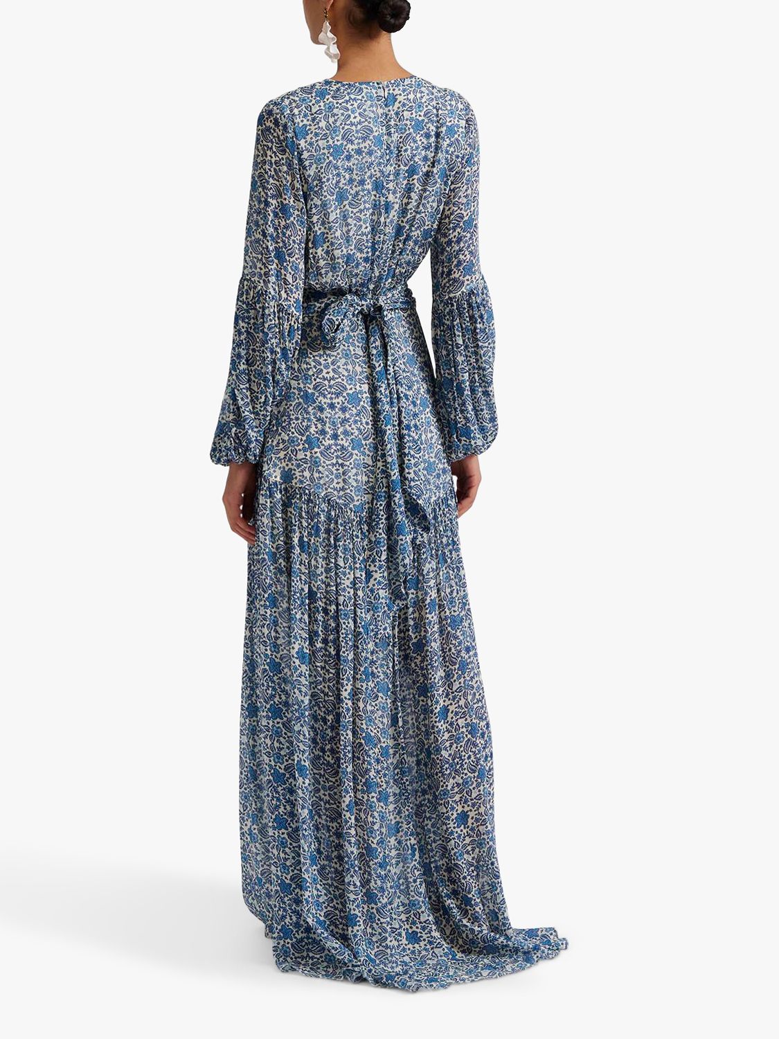 Buy Malina Alicia Coastal Floral Maxi Dress, Blue/Multi Online at johnlewis.com