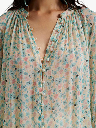 Malina Celine Ditsy Floral Print Blouse, Cream/Multi