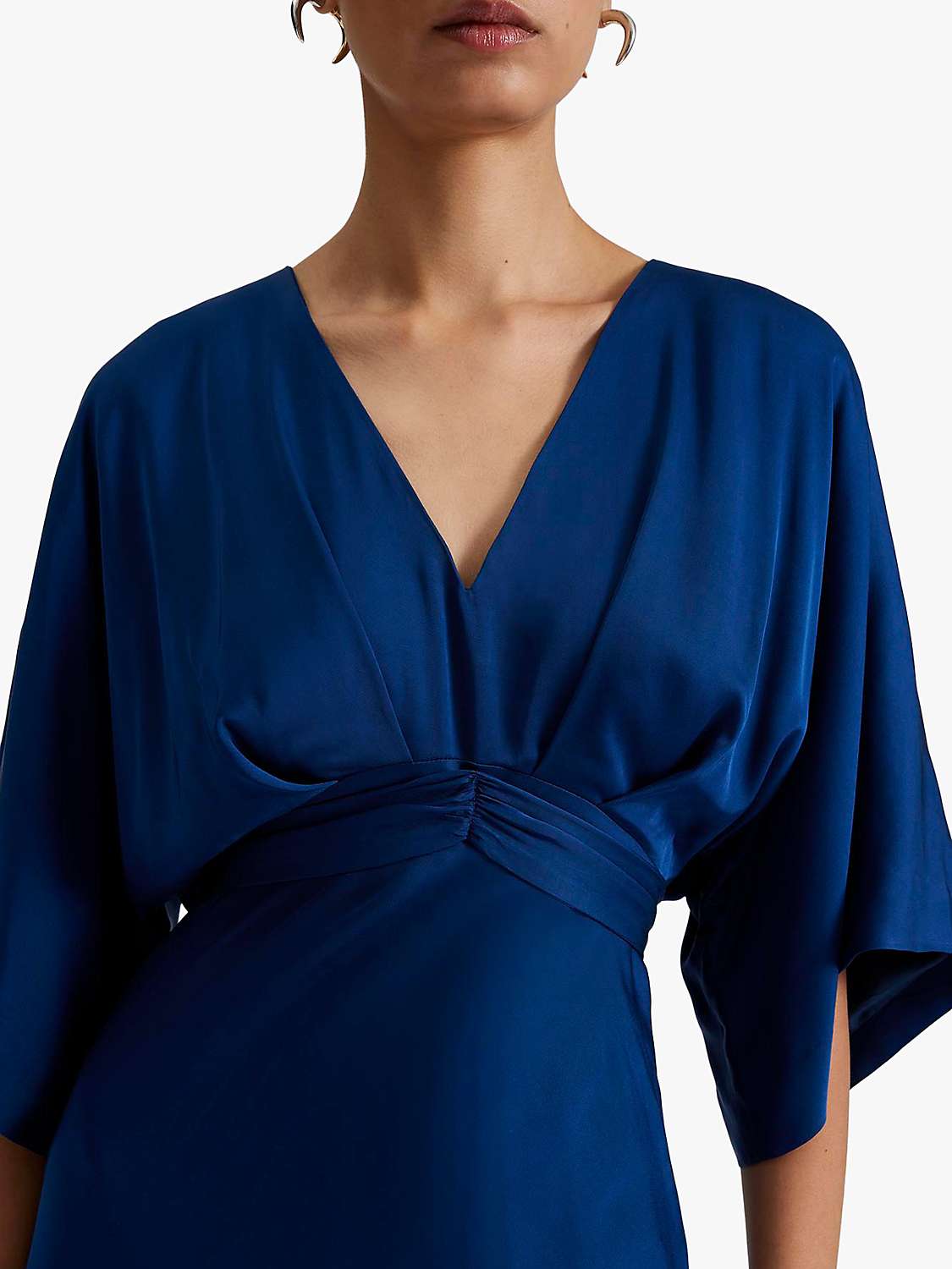 Buy Malina Juno Satin Batwing Midi Dress, Midnight Blue Online at johnlewis.com