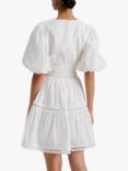 Malina Elvira Cotton Dobby Spot Mini Dress, White