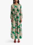 Malina Casey Floral Print Tiered Maxi Dress, Green Lily/Multi