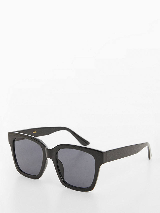 Mango Women's Marai Square Sunglasses, Black/Grey