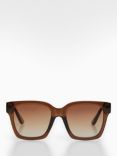 Mango Women's Marai Square Sunglasses, Brown/Brown Gradient