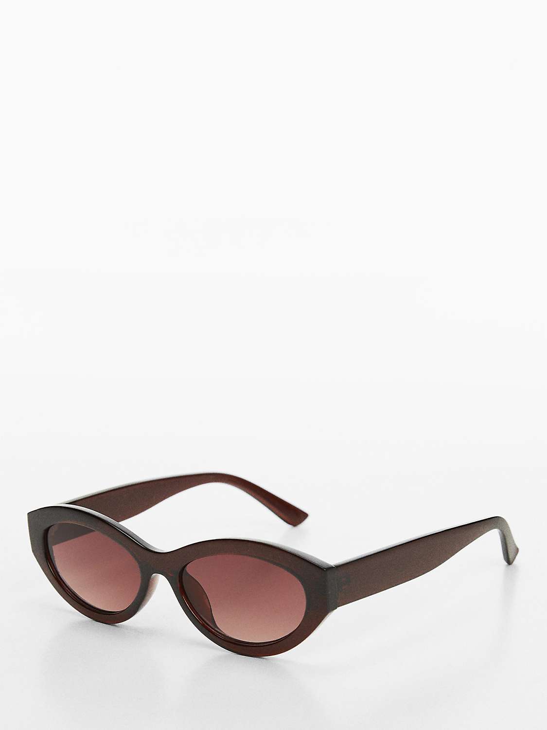 Buy Mango Women's Marina Oval Sunglasses, Brown/Red Gradient Online at johnlewis.com