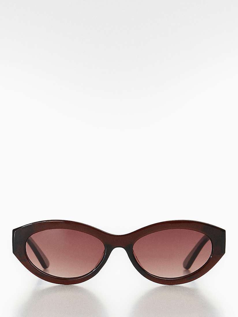 Buy Mango Women's Marina Oval Sunglasses, Brown/Red Gradient Online at johnlewis.com