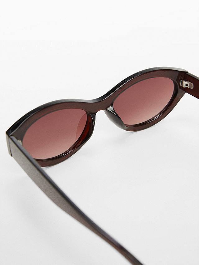 Mango Women's Marina Oval Sunglasses, Brown/Red Gradient