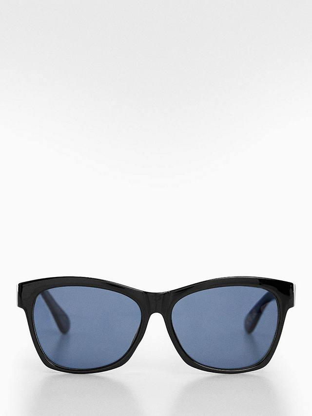 Mango Women's Milan D-Frame Sunglasses, Black/Blue