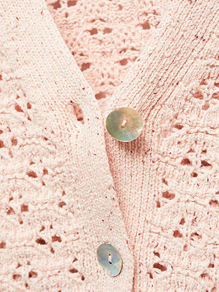 Mango Cuba Cotton Knitted Cardigan, Pink