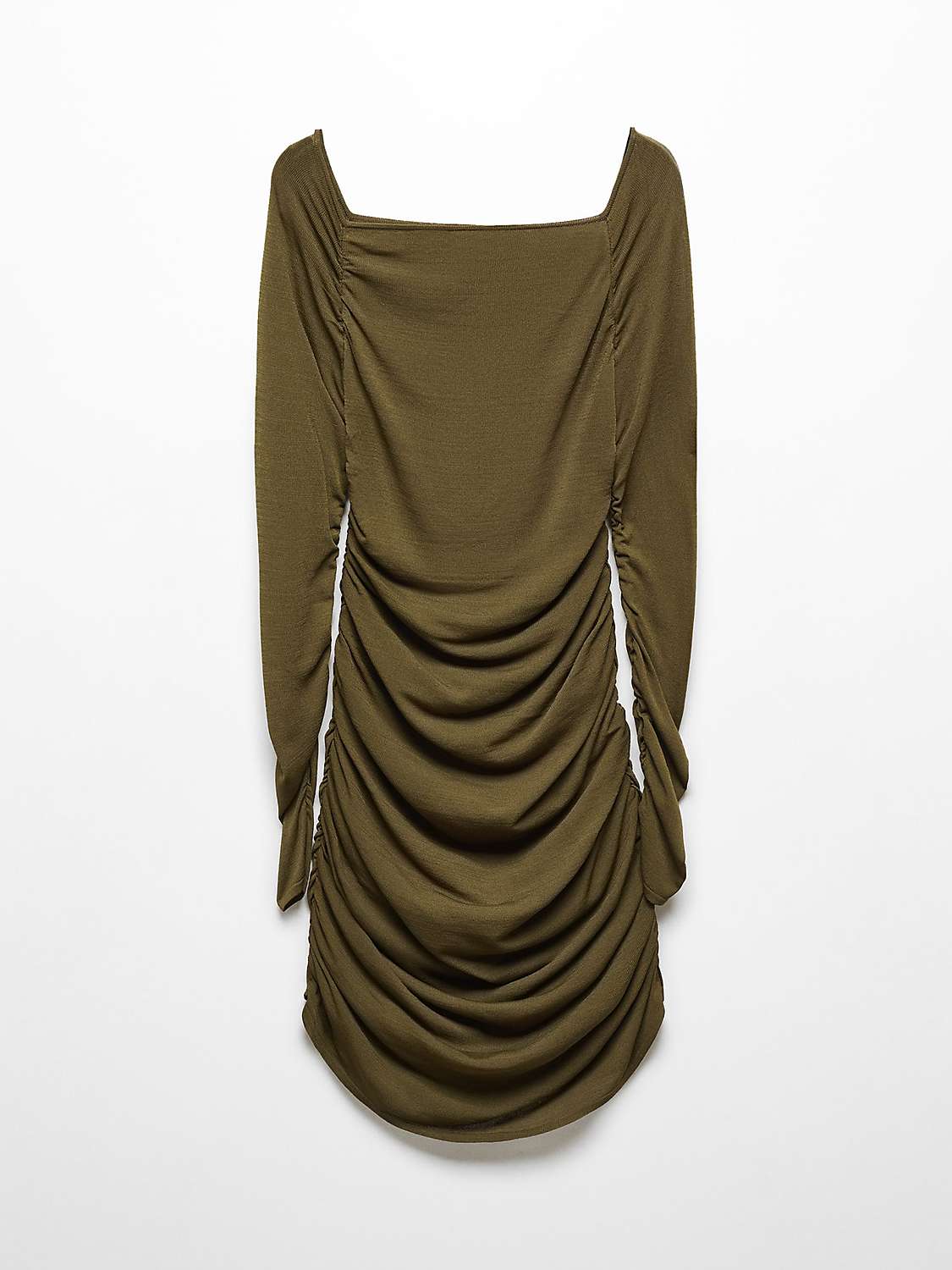 Buy Mango Glow Ruffled Mini Dress, Khaki Online at johnlewis.com