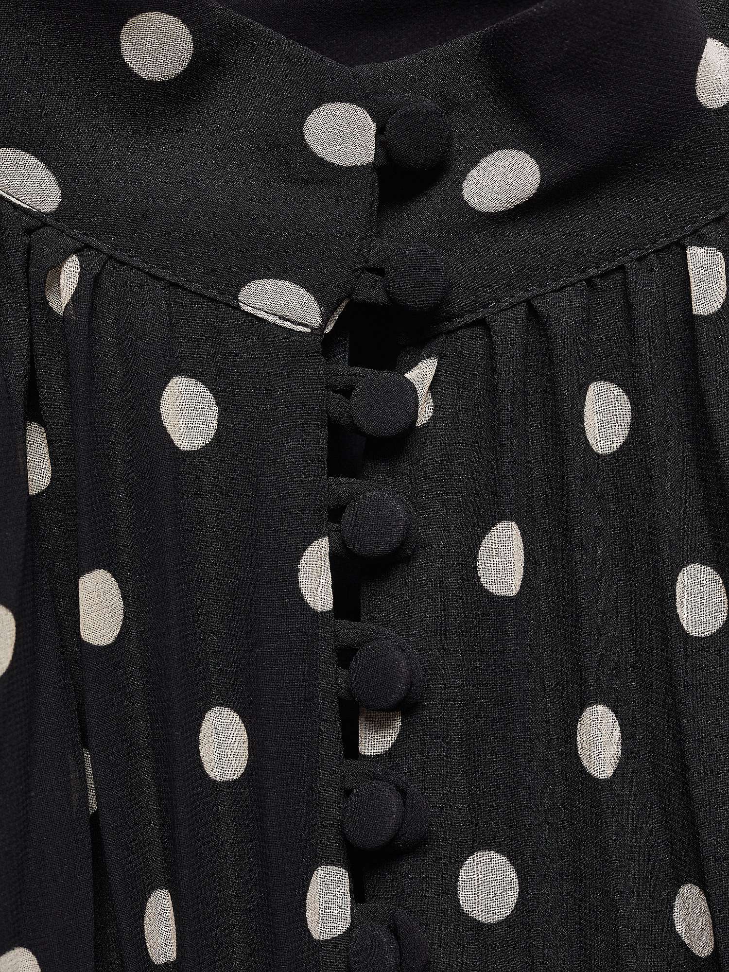 Buy Mango Adela Polka Dot Pleated Midi Dress, Black Online at johnlewis.com