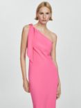 Mango Lazaro Asymmetric Bow Maxi Dress, Pink