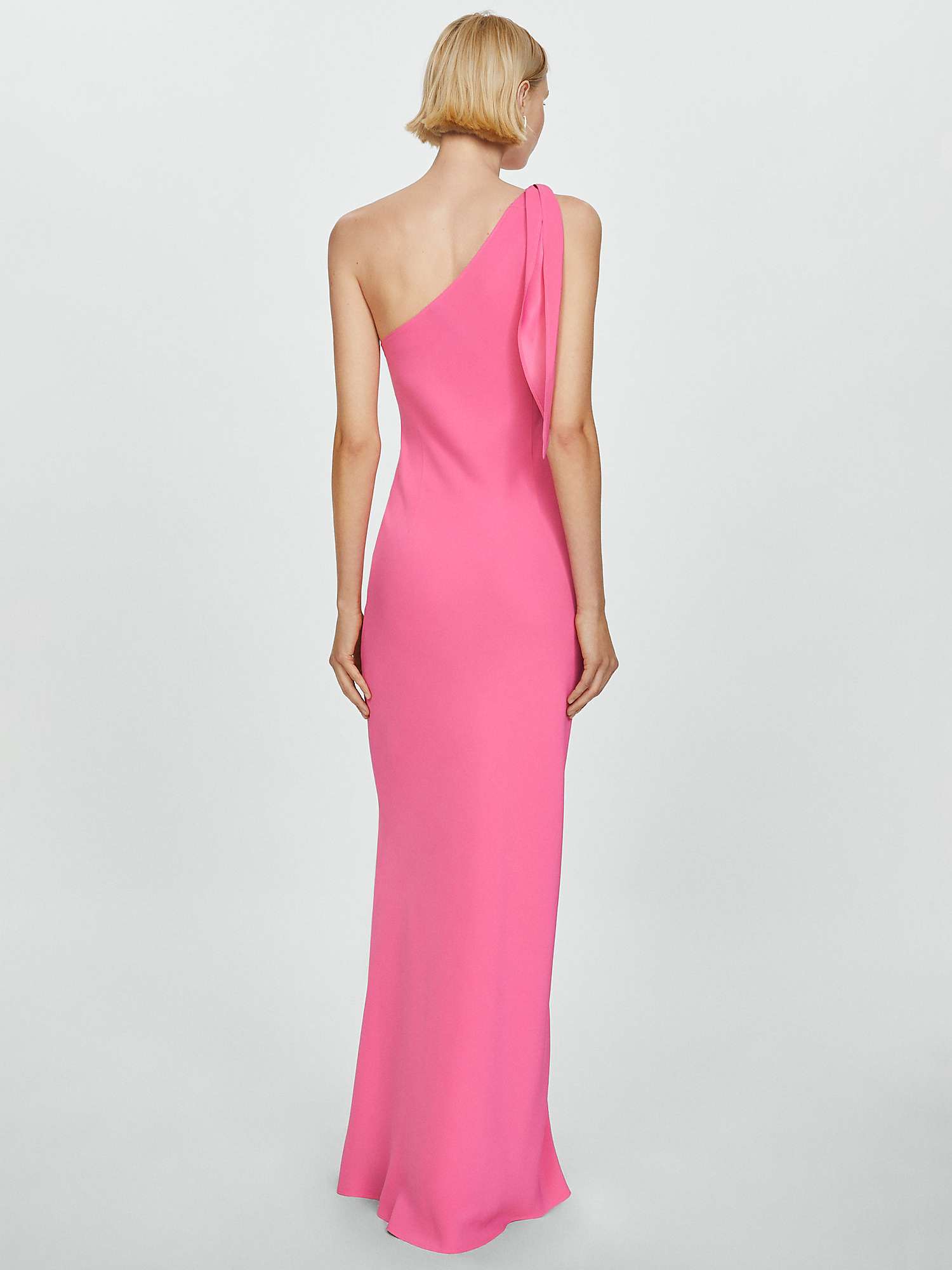 Buy Mango Lazaro Asymmetric Bow Maxi Dress, Pink Online at johnlewis.com