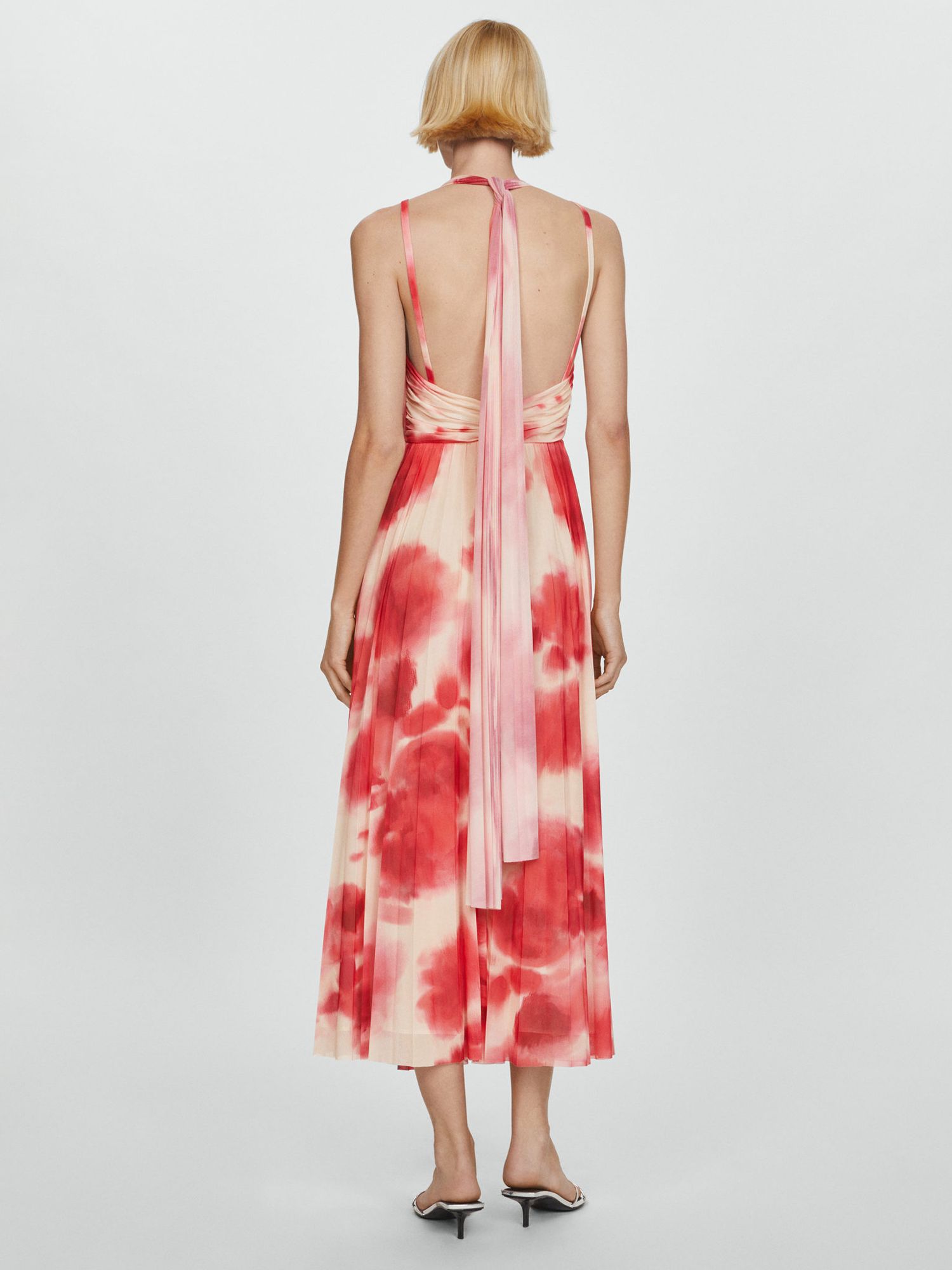 Buy Mango Olimpia Pleated Maxi Dress, Bright Red Online at johnlewis.com