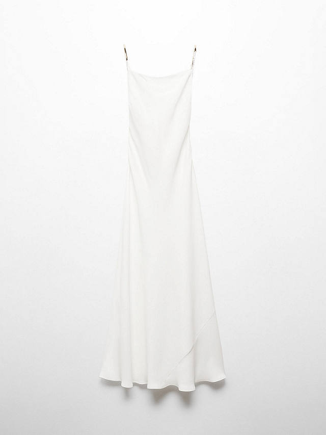 Mango Sissi Metallic Detail Maxi Dress, White