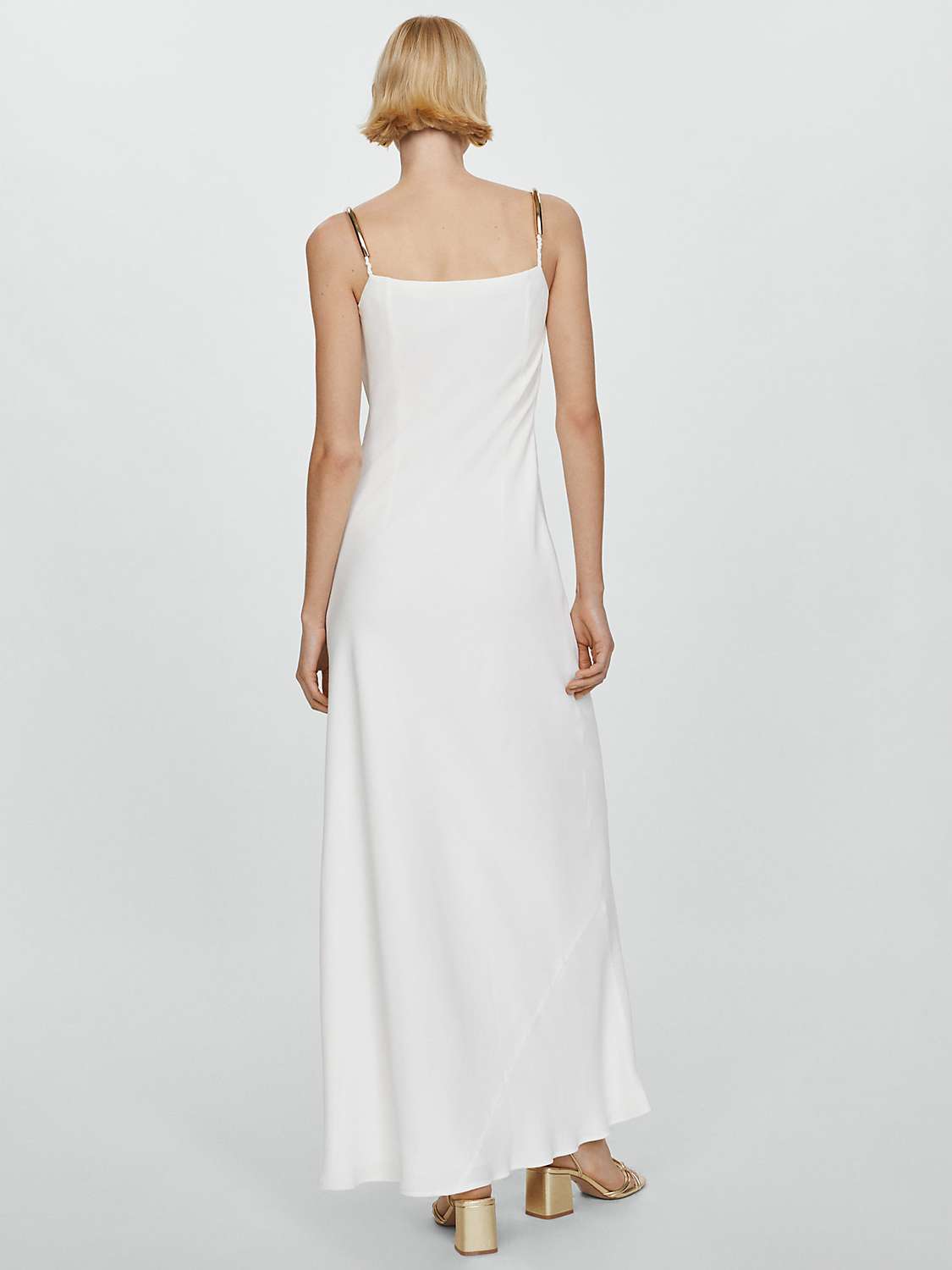Buy Mango Sissi Metallic Detail Maxi Dress, White Online at johnlewis.com