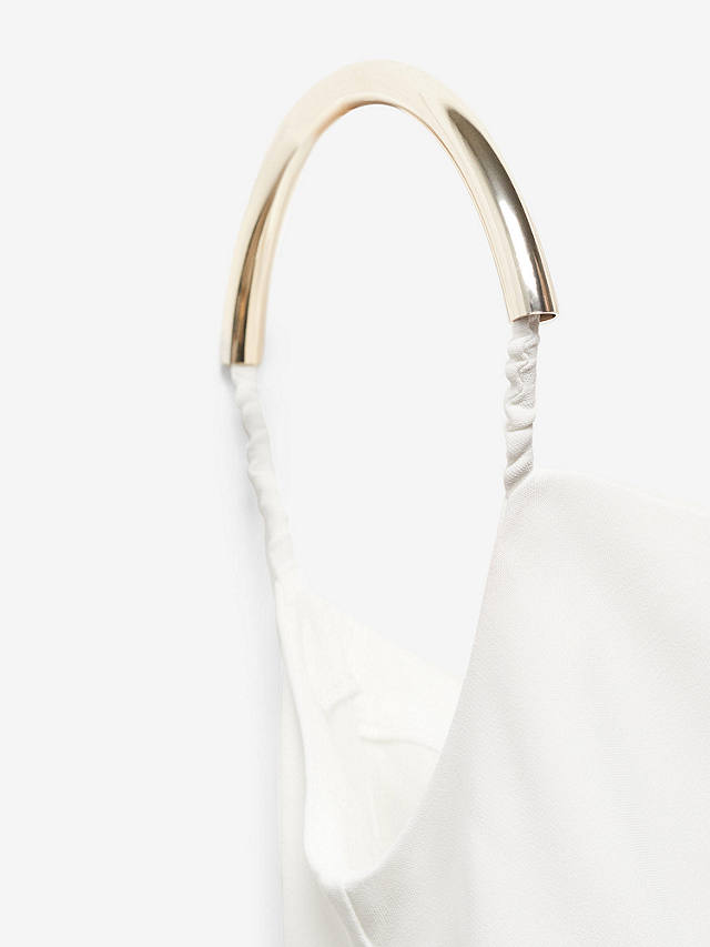 Mango Sissi Metallic Detail Maxi Dress, White