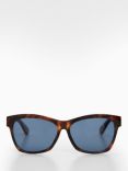 Mango Women's Milan D-Frame Sunglasses, Tortoiseshell/Blue
