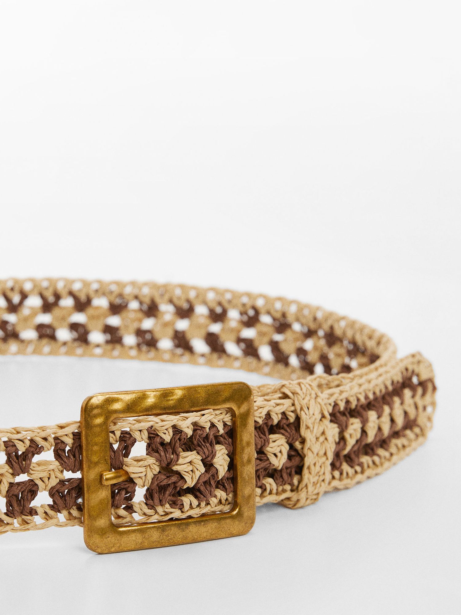 Buy Mango Feli Crochet Belt, Brown Online at johnlewis.com