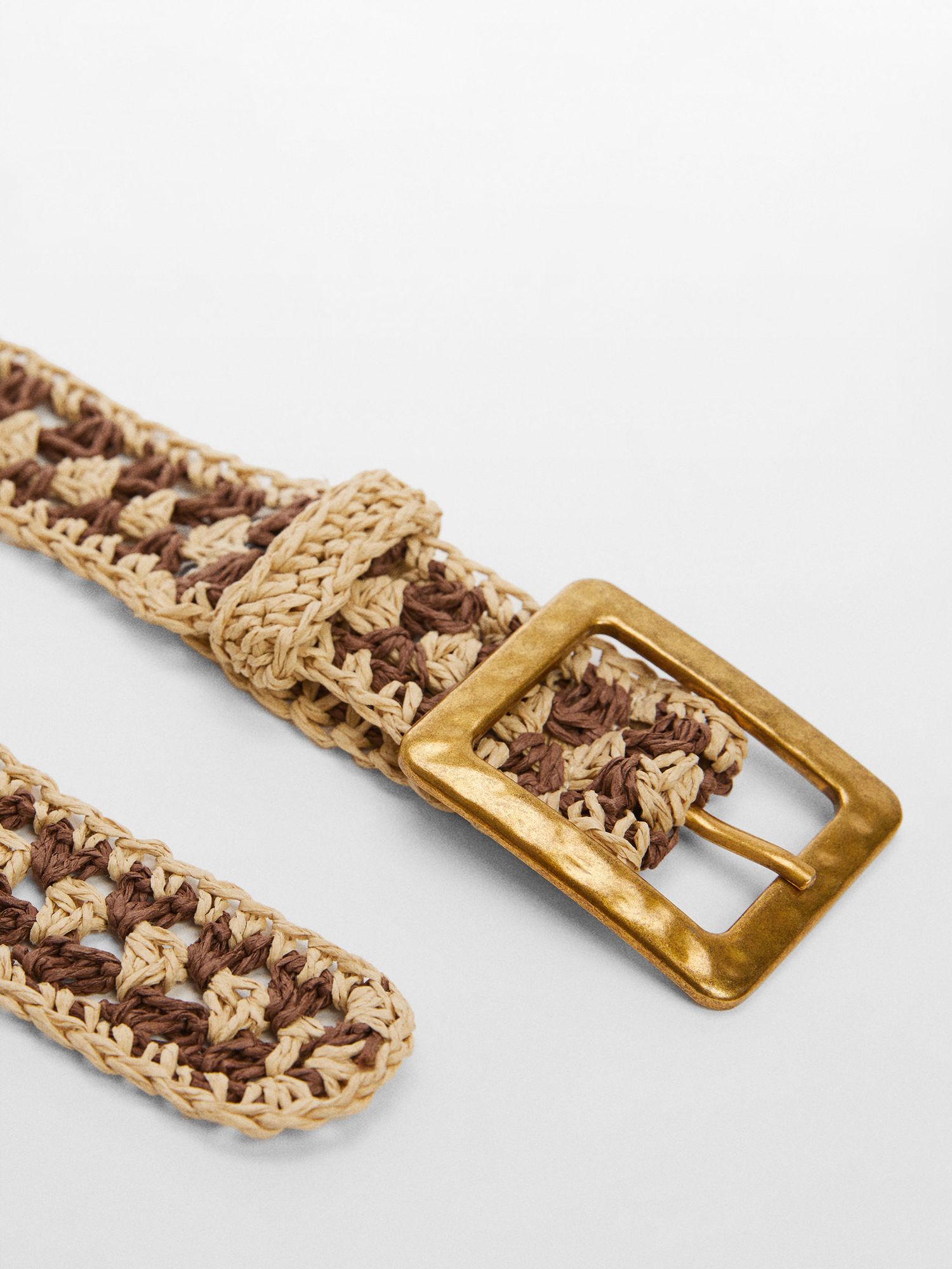 Buy Mango Feli Crochet Belt, Brown Online at johnlewis.com