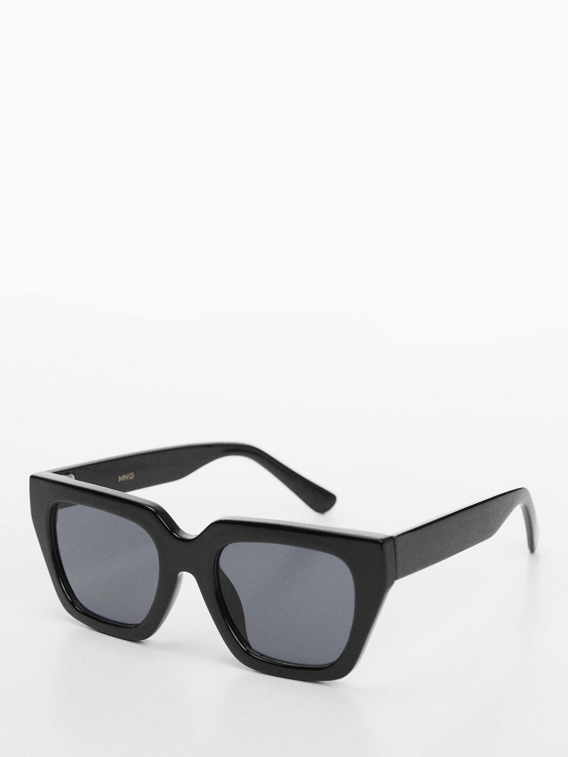 Mango Women's Monica Square Frame Sunglasses, Black, One Size