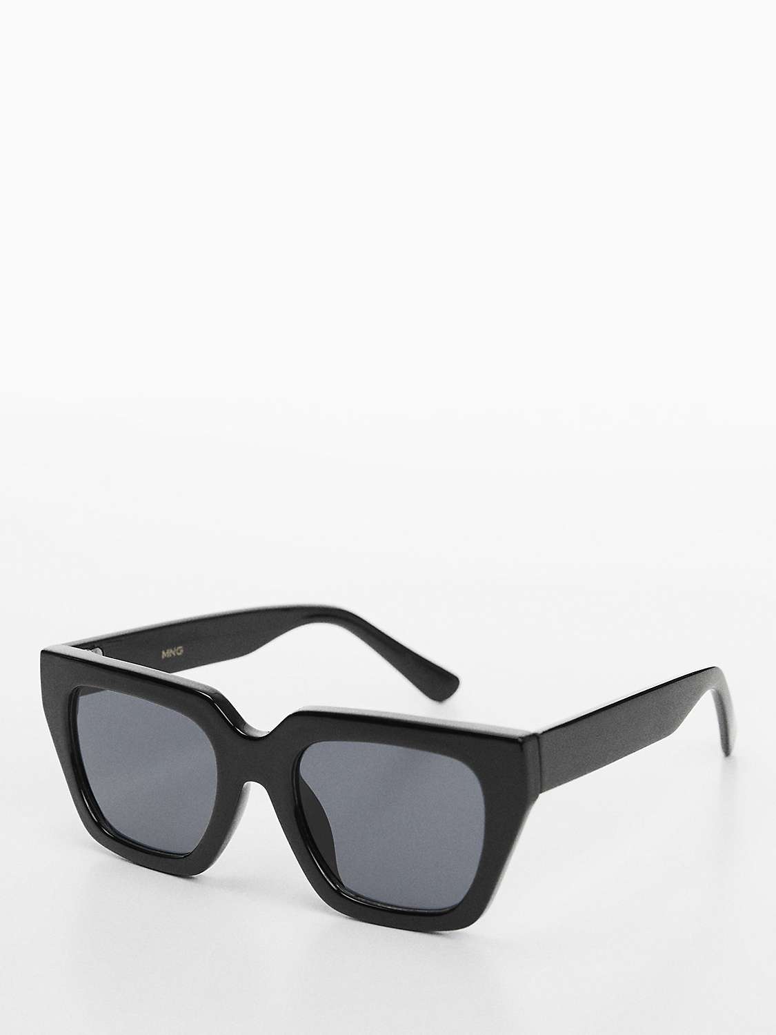 Buy Mango Women's Monica Square Frame Sunglasses, Black Online at johnlewis.com