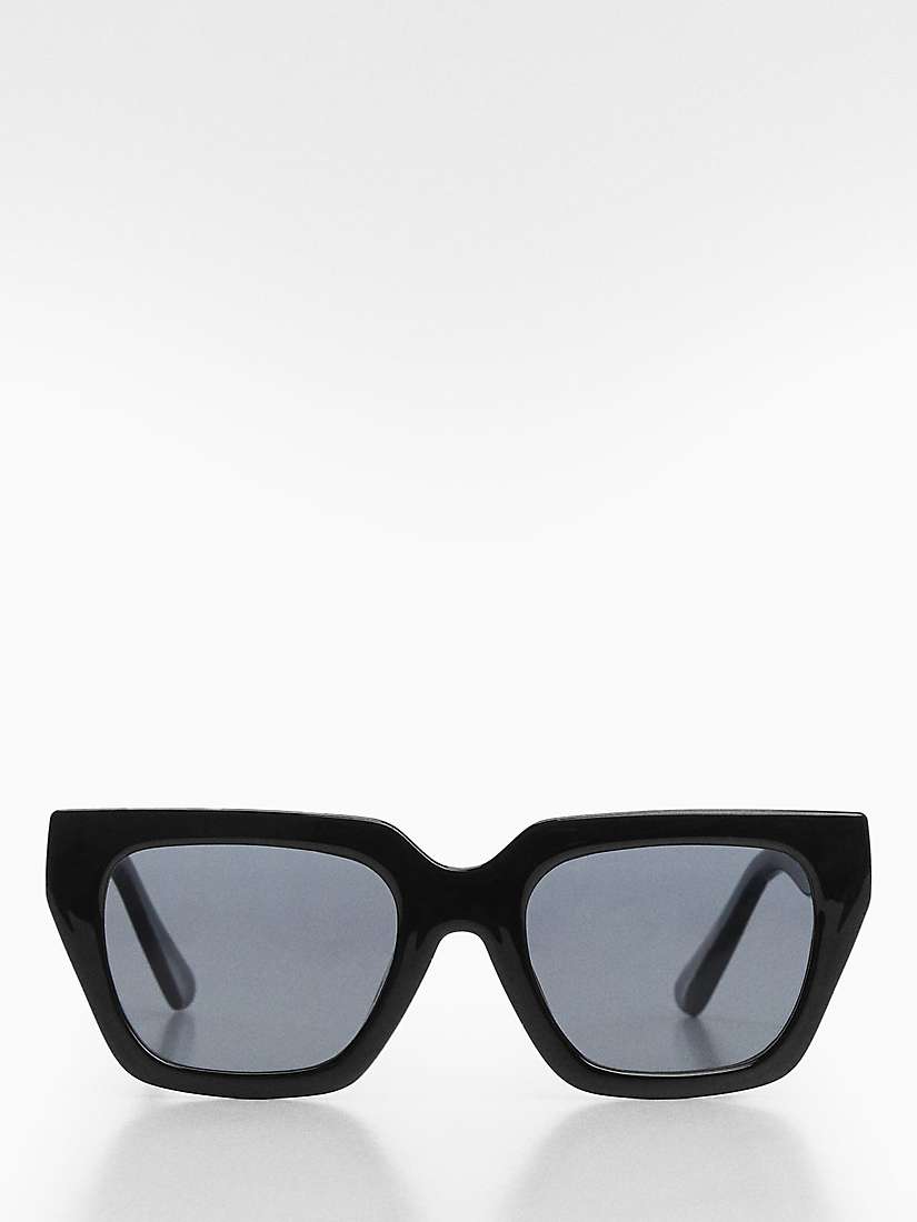 Buy Mango Women's Monica Square Frame Sunglasses, Black Online at johnlewis.com