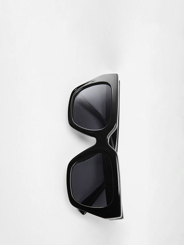 Mango Women's Monica Square Frame Sunglasses, Black