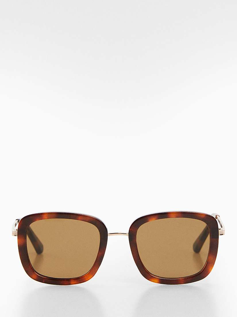 Buy Mango Women's Molly Square Sunglasses, Havana/Brown Online at johnlewis.com