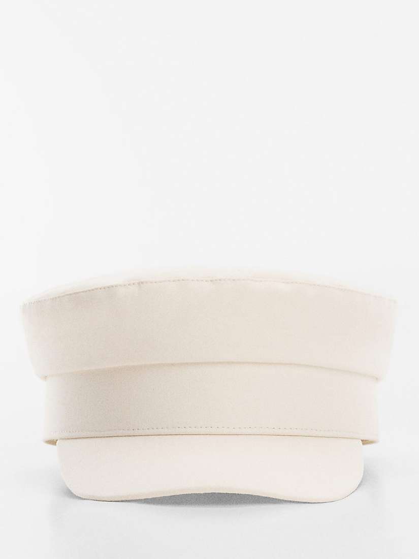 Buy Mango Cotton Baker Cap, Natural White Online at johnlewis.com