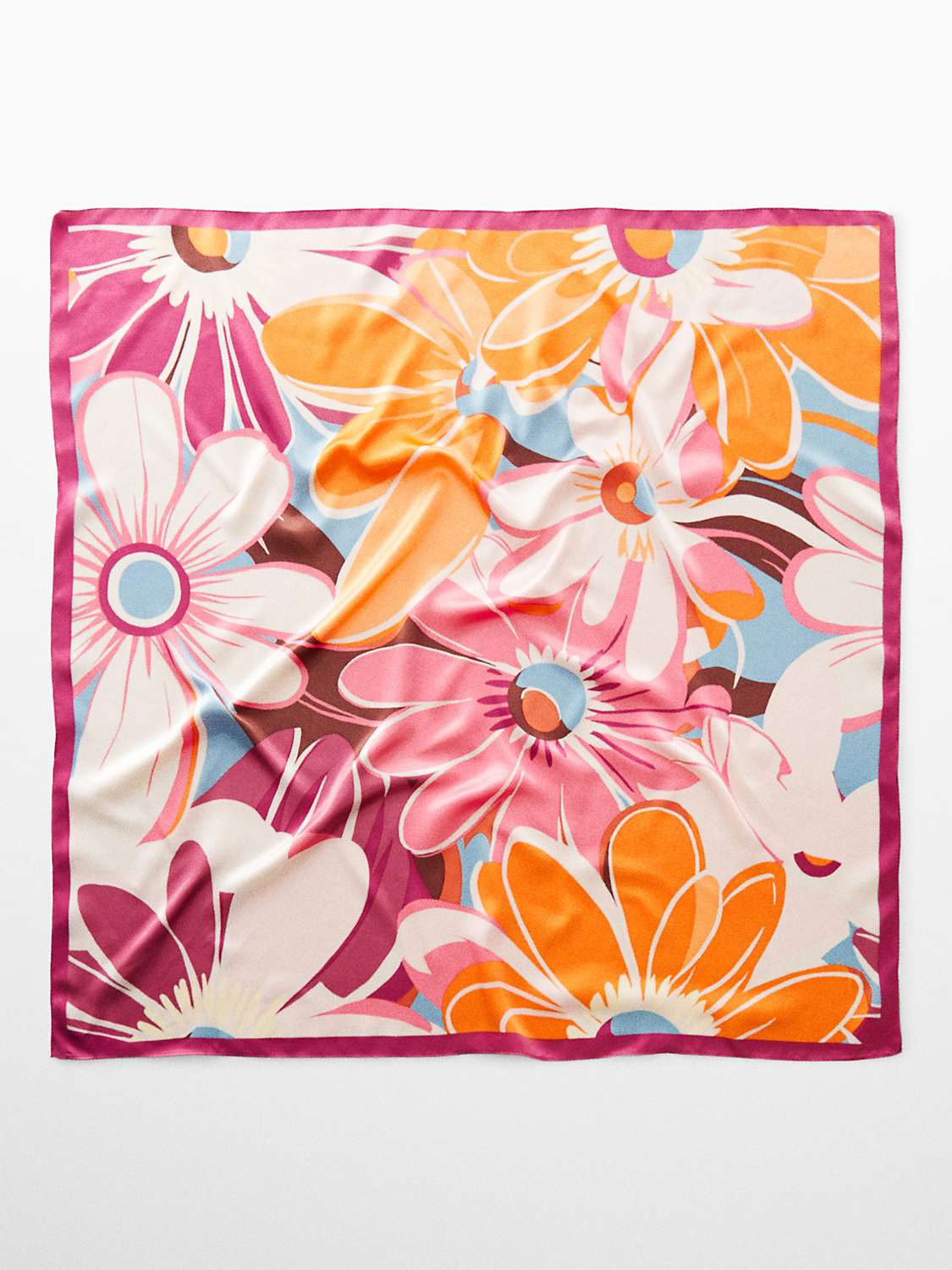 Buy Mango Daisy Floral Scarf, Pink/Multi Online at johnlewis.com