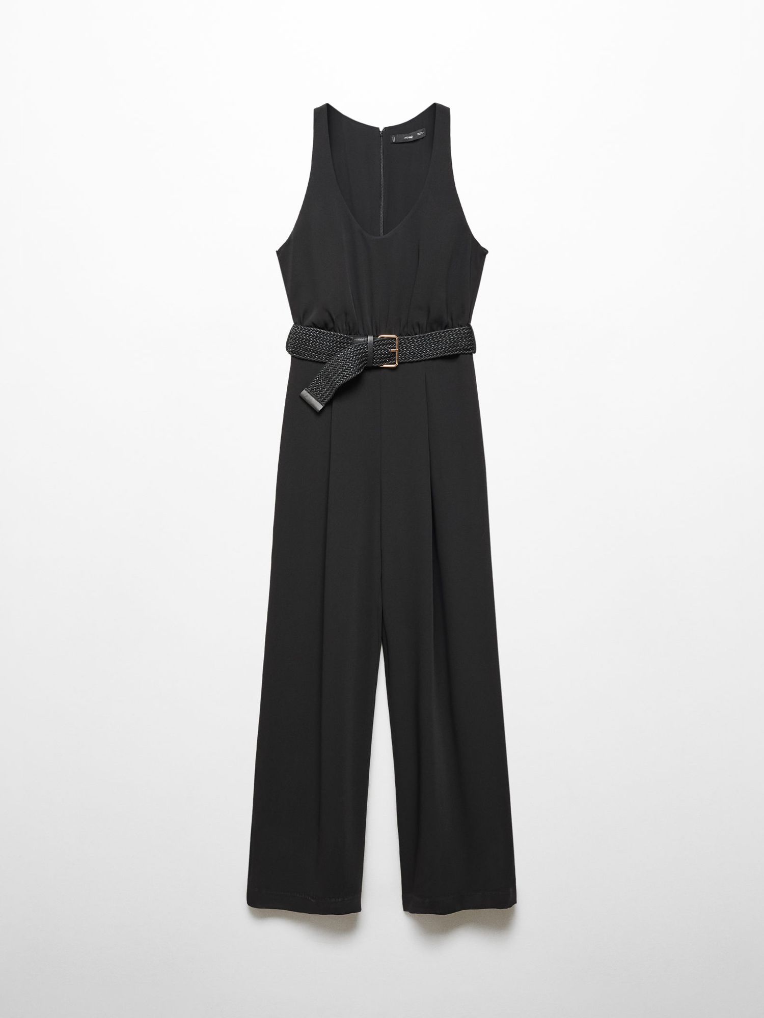 Buy Mango Nichy Wide Leg Sleeveless Jumpsuit, Black Online at johnlewis.com