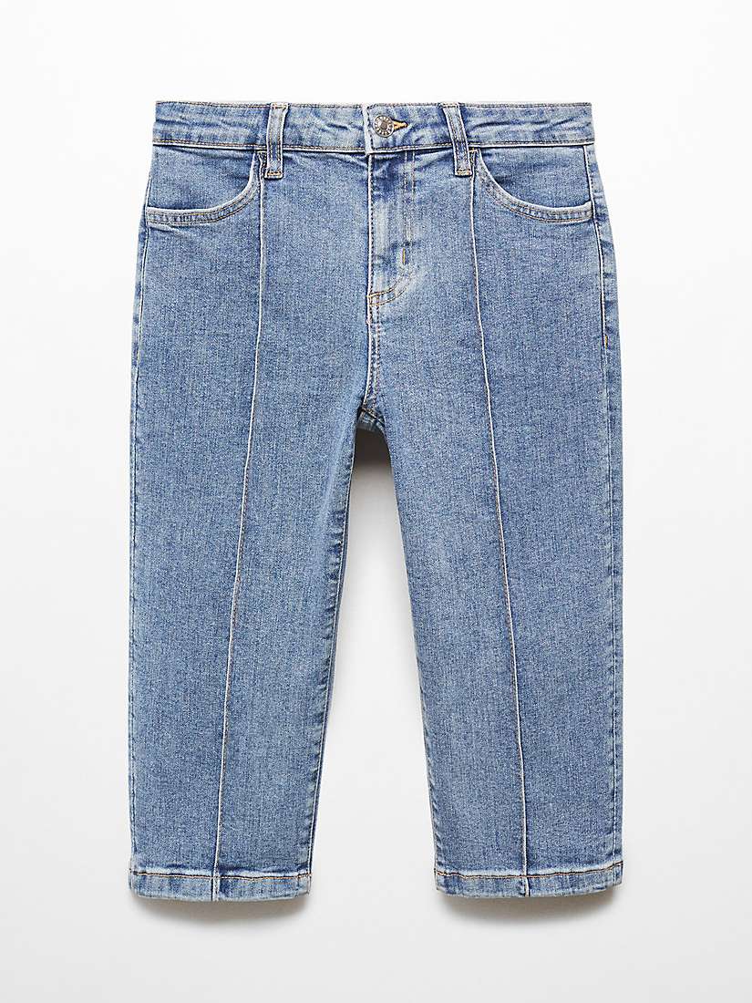 Buy Mango Lora Slim Fit Knee Length Jeans, Open Blue Online at johnlewis.com
