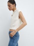 Mango Paola Textured Crop Top, Natural White