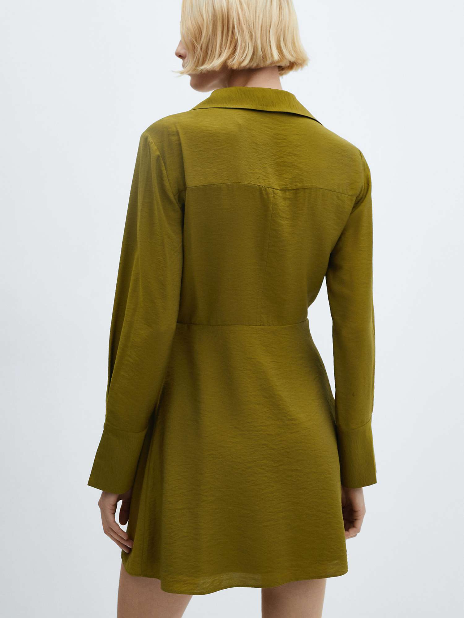 Buy Mango Vane Bow Wrap Mini Dress, Beige/Khaki Online at johnlewis.com
