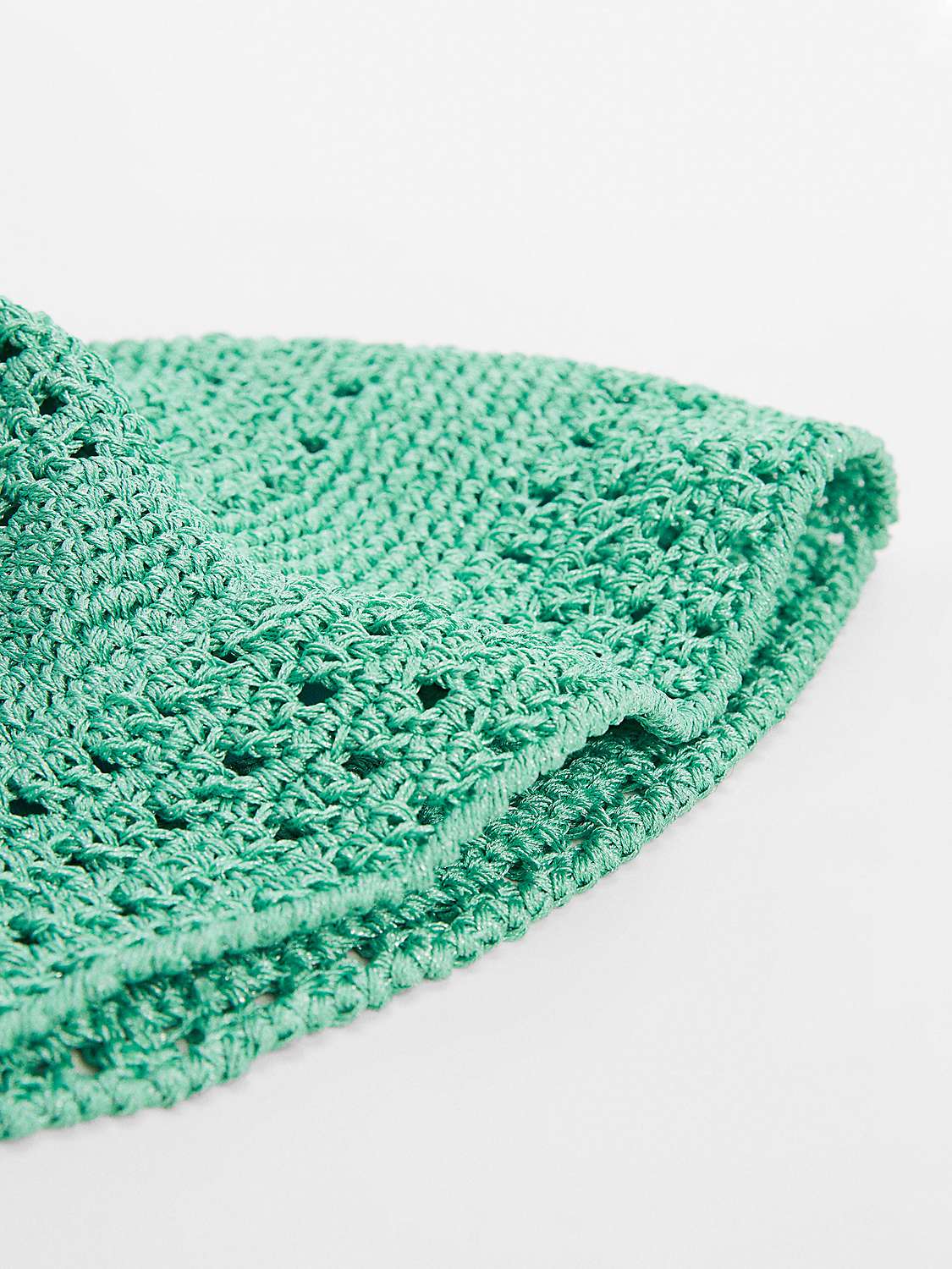 Buy Mango Nubelur Crochet Bucket Hat, Turquoise/Aqua Online at johnlewis.com