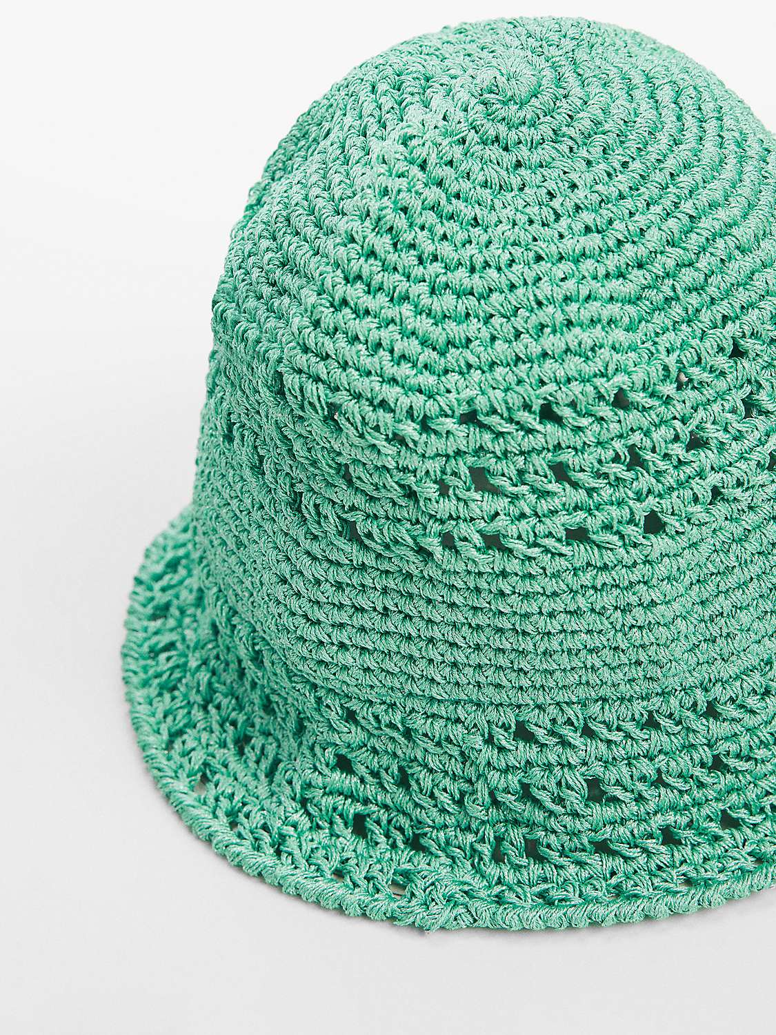 Buy Mango Nubelur Crochet Bucket Hat, Turquoise/Aqua Online at johnlewis.com