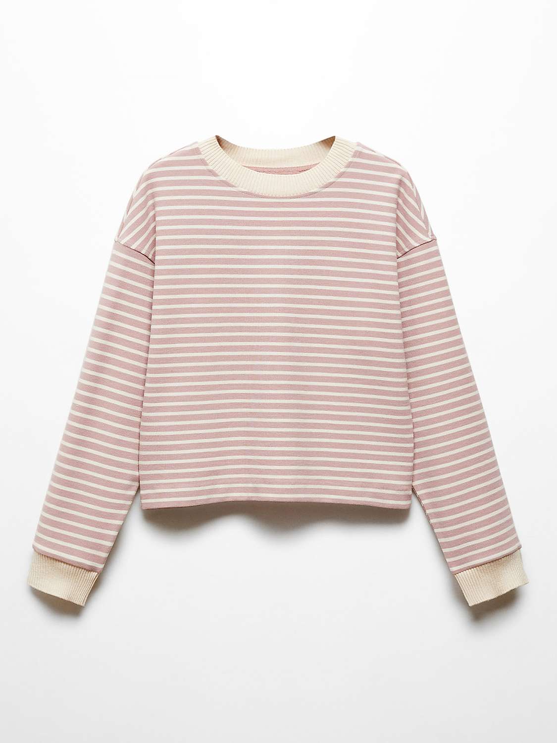 Buy Mango Rose Cotton Blend Striped Sweatshirt Online at johnlewis.com